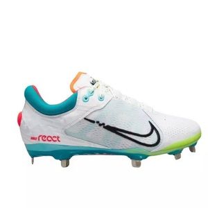 Nike Hyperdiamond 4 White/Black/Turbo Green/Aurora Green Women's Softball Cleat